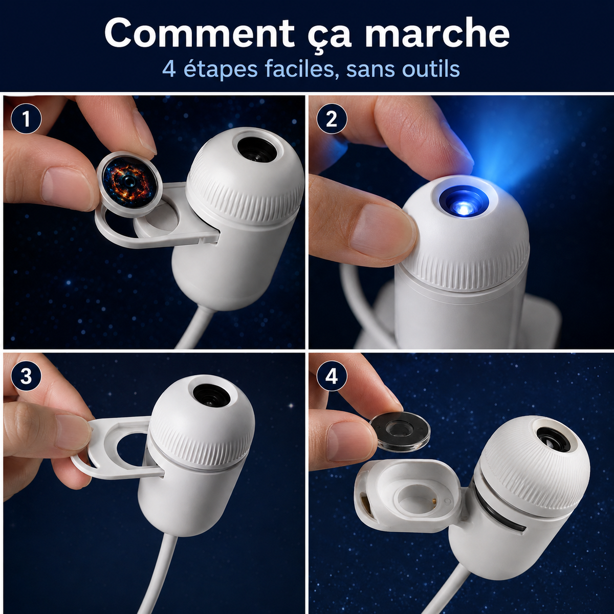 Veilleuse à Projection d'Étoiles pour Enfants